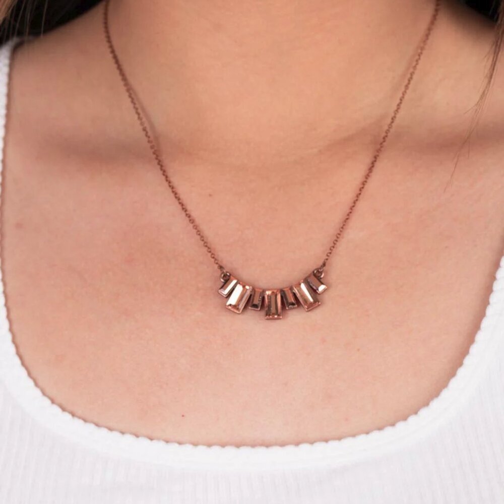 Paparazzi Jewelry Accessories - Hype Girl Glamour - Copper Necklace - Vintage